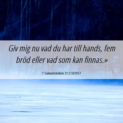 Picture 06 - 1 Samuelsboken 21:3 SV1917 - Giv mig nu vad du har till hands, fem bröd eller - Bible Verse Picture