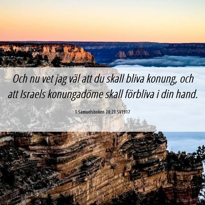 Picture 06 - 1 Samuelsboken 24:21 SV1917 - Och nu vet jag väl att du skall bliva konung, - Bible Verse Picture