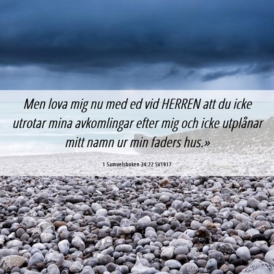 Picture 06 - 1 Samuelsboken 24:22 SV1917 - Men lova mig nu med ed vid HERREN att du icke - Bible Verse Picture