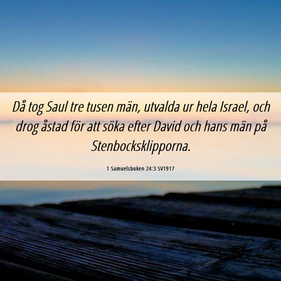 Picture 06 - 1 Samuelsboken 24:3 SV1917 - Då tog Saul tre tusen män, utvalda ur hela - Bible Verse Picture