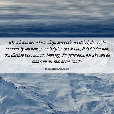 Picture 06 - 1 Samuelsboken 25:25 SV1917 - Icke må min herre fästa något avseende vid - Bible Verse Picture