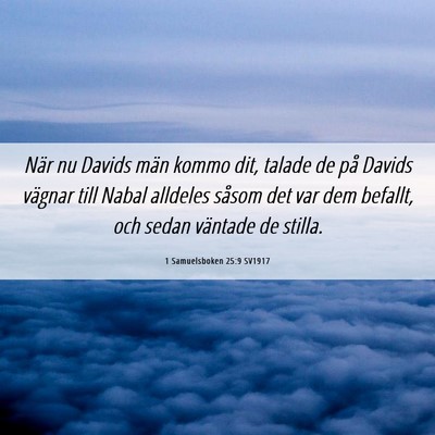 Picture 06 - 1 Samuelsboken 25:9 SV1917 - När nu Davids män kommo dit, talade de på - Bible Verse Picture