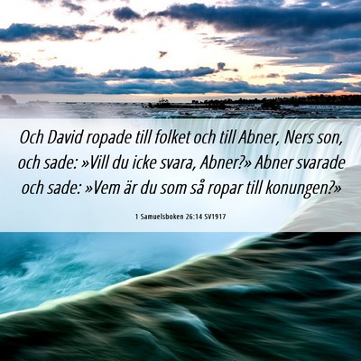 Picture 06 - 1 Samuelsboken 26:14 SV1917 - Och David ropade till folket och till Abner, Ners - Bible Verse Picture