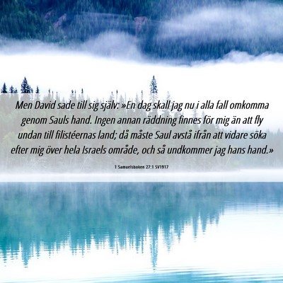 Picture 06 - 1 Samuelsboken 27:1 SV1917 - Men David sade till sig själv: »En dag skall - Bible Verse Picture