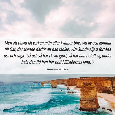Picture 06 - 1 Samuelsboken 27:11 SV1917 - Men att David lät varken män eller kvinnor - Bible Verse Picture