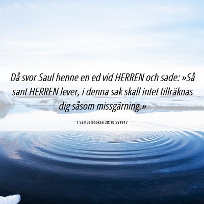 Picture 06 - 1 Samuelsboken 28:10 SV1917 - Då svor Saul henne en ed vid HERREN och sade: - Bible Verse Picture