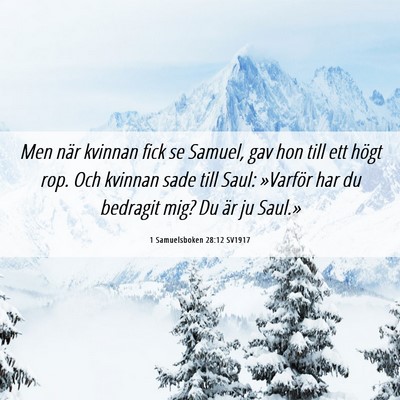 Picture 06 - 1 Samuelsboken 28:12 SV1917 - Men när kvinnan fick se Samuel, gav hon till ett - Bible Verse Picture