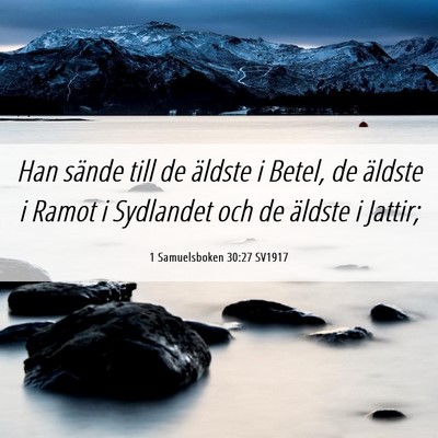 Picture 06 - 1 Samuelsboken 30:27 SV1917 - Han sände till de äldste i Betel, de äldste i - Bible Verse Picture