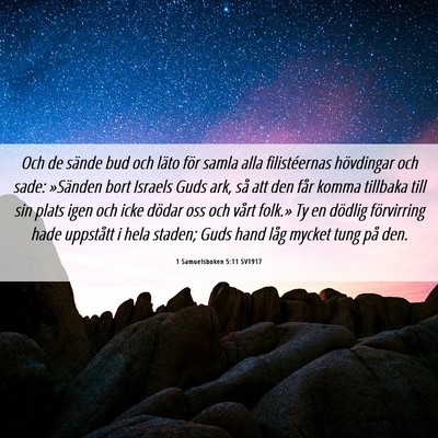 Picture 06 - 1 Samuelsboken 5:11 SV1917 - Och de sände bud och läto för samla alla - Bible Verse Picture