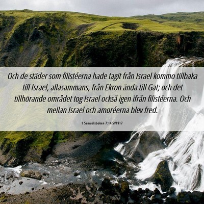 Picture 06 - 1 Samuelsboken 7:14 SV1917 - Och de städer som filistéerna hade tagit från - Bible Verse Picture