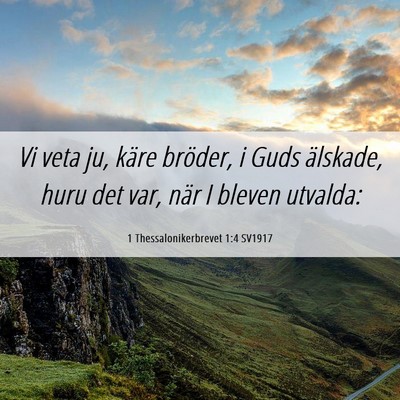 Picture 06 - 1 Thessalonikerbrevet 1:4 SV1917 - Vi veta ju, käre bröder, i Guds älskade, huru - Bible Verse Picture