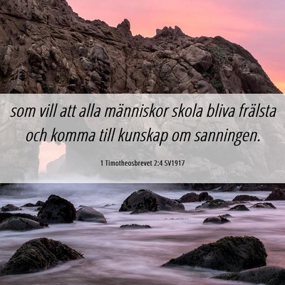 Picture 06 - 1 Timotheosbrevet 2:4 SV1917 - som vill att alla människor skola bliva frälsta - Bible Verse Picture