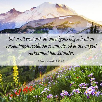 Picture 06 - 1 Timotheosbrevet 3:1 SV1917 - Det är ett visst ord, att om någons håg står - Bible Verse Picture