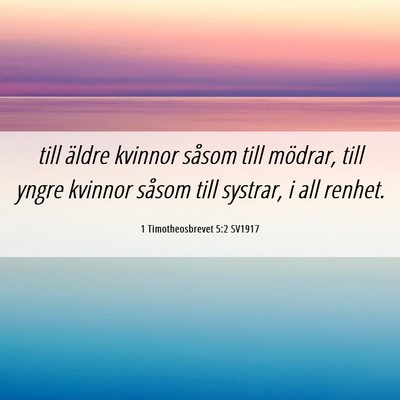 Picture 06 - 1 Timotheosbrevet 5:2 SV1917 - till äldre kvinnor såsom till mödrar, till - Bible Verse Picture