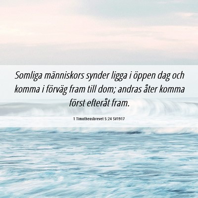 Picture 06 - 1 Timotheosbrevet 5:24 SV1917 - Somliga människors synder ligga i öppen dag och - Bible Verse Picture