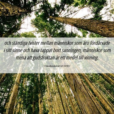 Picture 06 - 1 Timotheosbrevet 6:5 SV1917 - och ständiga tvister mellan människor som äro - Bible Verse Picture