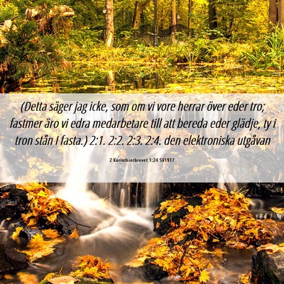 Picture 06 - 2 Korinthierbrevet 1:24 SV1917 - (Detta säger jag icke, som om vi vore herrar - Bible Verse Picture