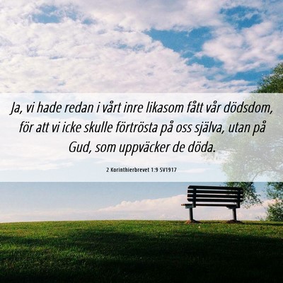 Picture 06 - 2 Korinthierbrevet 1:9 SV1917 - Ja, vi hade redan i vårt inre likasom fått vår - Bible Verse Picture
