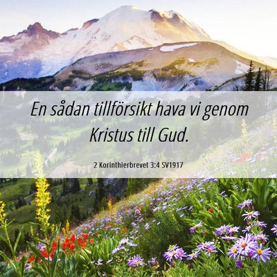 Picture 06 - 2 Korinthierbrevet 3:4 SV1917 - En sådan tillförsikt hava vi genom Kristus till - Bible Verse Picture