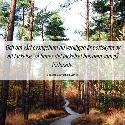 Picture 06 - 2 Korinthierbrevet 4:3 SV1917 - Och om vårt evangelium nu verkligen är - Bible Verse Picture