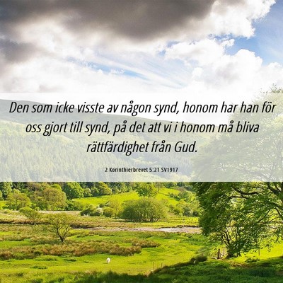 Picture 06 - 2 Korinthierbrevet 5:21 SV1917 - Den som icke visste av någon synd, honom har han - Bible Verse Picture