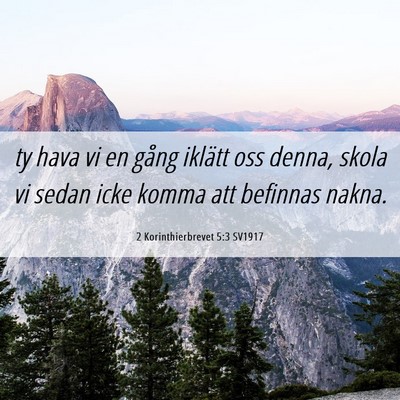 Picture 06 - 2 Korinthierbrevet 5:3 SV1917 - ty hava vi en gång iklätt oss denna, skola vi - Bible Verse Picture