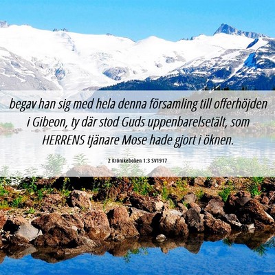 Picture 06 - 2 Krönikeboken 1:3 SV1917 - begav han sig med hela denna församling till - Bible Verse Picture
