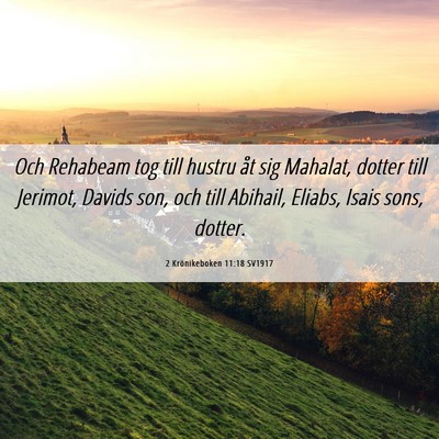 Picture 06 - 2 Krönikeboken 11:18 SV1917 - Och Rehabeam tog till hustru åt sig Mahalat, - Bible Verse Picture