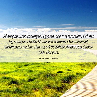 Picture 06 - 2 Krönikeboken 12:9 SV1917 - Så drog nu Sisak, konungen i Egypten, upp mot - Bible Verse Picture