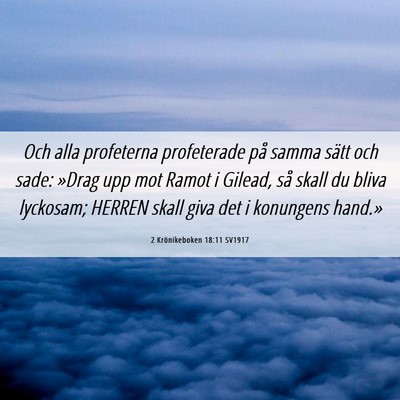 Picture 06 - 2 Krönikeboken 18:11 SV1917 - Och alla profeterna profeterade på samma sätt - Bible Verse Picture