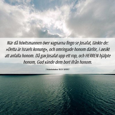 Picture 06 - 2 Krönikeboken 18:31 SV1917 - När då hövitsmannen över vagnarna fingo se - Bible Verse Picture
