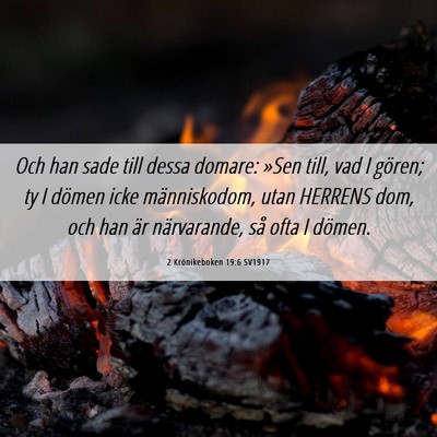 Picture 06 - 2 Krönikeboken 19:6 SV1917 - Och han sade till dessa domare: »Sen till, vad I - Bible Verse Picture