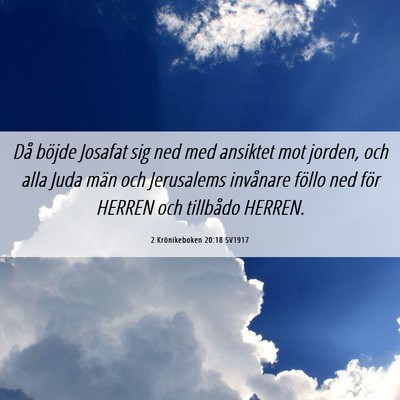 Picture 06 - 2 Krönikeboken 20:18 SV1917 - Då böjde Josafat sig ned med ansiktet mot - Bible Verse Picture