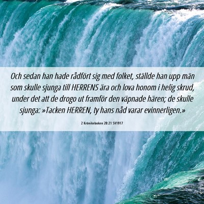 Picture 06 - 2 Krönikeboken 20:21 SV1917 - Och sedan han hade rådfört sig med folket, - Bible Verse Picture