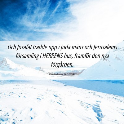 Picture 06 - 2 Krönikeboken 20:5 SV1917 - Och Josafat trädde upp i Juda mäns och - Bible Verse Picture