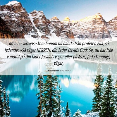 Picture 06 - 2 Krönikeboken 21:12 SV1917 - Men en skrivelse kom honom till handa från - Bible Verse Picture