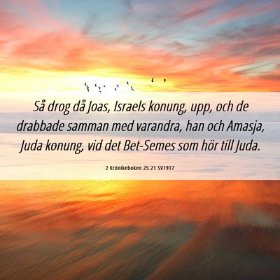 Picture 06 - 2 Krönikeboken 25:21 SV1917 - Så drog då Joas, Israels konung, upp, och de - Bible Verse Picture