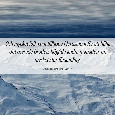 Picture 06 - 2 Krönikeboken 30:13 SV1917 - Och mycket folk kom tillhopa i Jerusalem för att - Bible Verse Picture