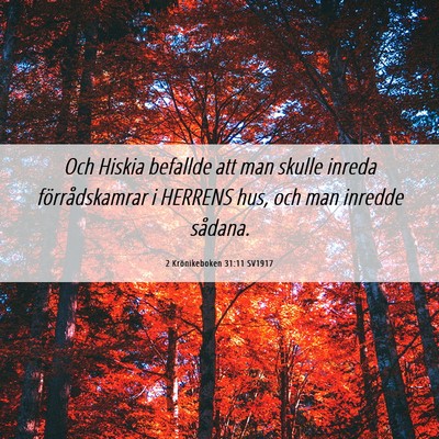 Picture 06 - 2 Krönikeboken 31:11 SV1917 - Och Hiskia befallde att man skulle inreda - Bible Verse Picture