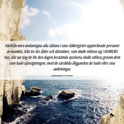 Picture 06 - 2 Krönikeboken 31:16 SV1917 - Härifrån voro undantagna alla sådana i sina - Bible Verse Picture