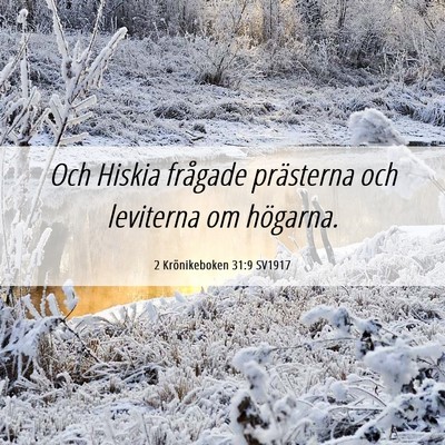 Picture 06 - 2 Krönikeboken 31:9 SV1917 - Och Hiskia frågade prästerna och leviterna om - Bible Verse Picture