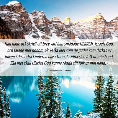 Picture 06 - 2 Krönikeboken 32:17 SV1917 - Han hade ock skrivit ett brev vari han smädade - Bible Verse Picture
