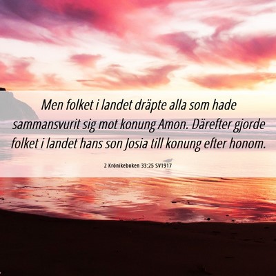 Picture 06 - 2 Krönikeboken 33:25 SV1917 - Men folket i landet dräpte alla som hade - Bible Verse Picture