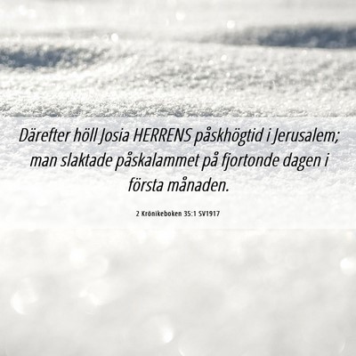 Picture 06 - 2 Krönikeboken 35:1 SV1917 - Därefter höll Josia HERRENS påskhögtid i - Bible Verse Picture