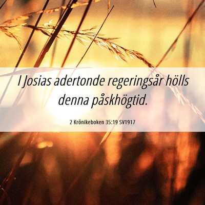 Picture 06 - 2 Krönikeboken 35:19 SV1917 - I Josias adertonde regeringsår hölls denna - Bible Verse Picture