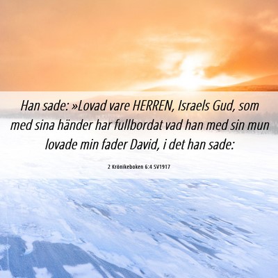 Picture 06 - 2 Krönikeboken 6:4 SV1917 - Han sade: »Lovad vare HERREN, Israels Gud, som - Bible Verse Picture