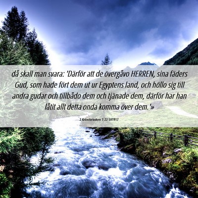 Picture 06 - 2 Krönikeboken 7:22 SV1917 - då skall man svara: 'Därför att de övergåvo - Bible Verse Picture