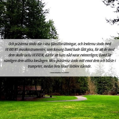 Picture 06 - 2 Krönikeboken 7:6 SV1917 - Och prästerna stodo där i sina - Bible Verse Picture