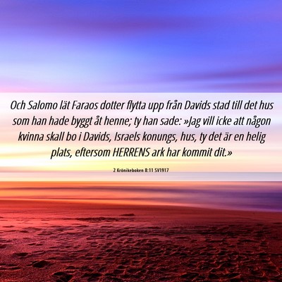 Picture 06 - 2 Krönikeboken 8:11 SV1917 - Och Salomo lät Faraos dotter flytta upp från - Bible Verse Picture