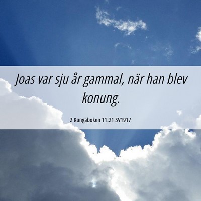 Picture 06 - 2 Kungaboken 11:21 SV1917 - Joas var sju år gammal, när han blev - Bible Verse Picture